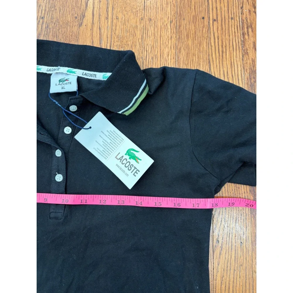 Lacoste Girls XL Black Cotton Pique Polo Dress NWT Preppy Tenniscore